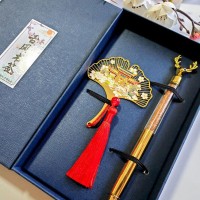 南京书签文创叶脉纪念品金属定制古典高档精致小学生旅游礼物树叶